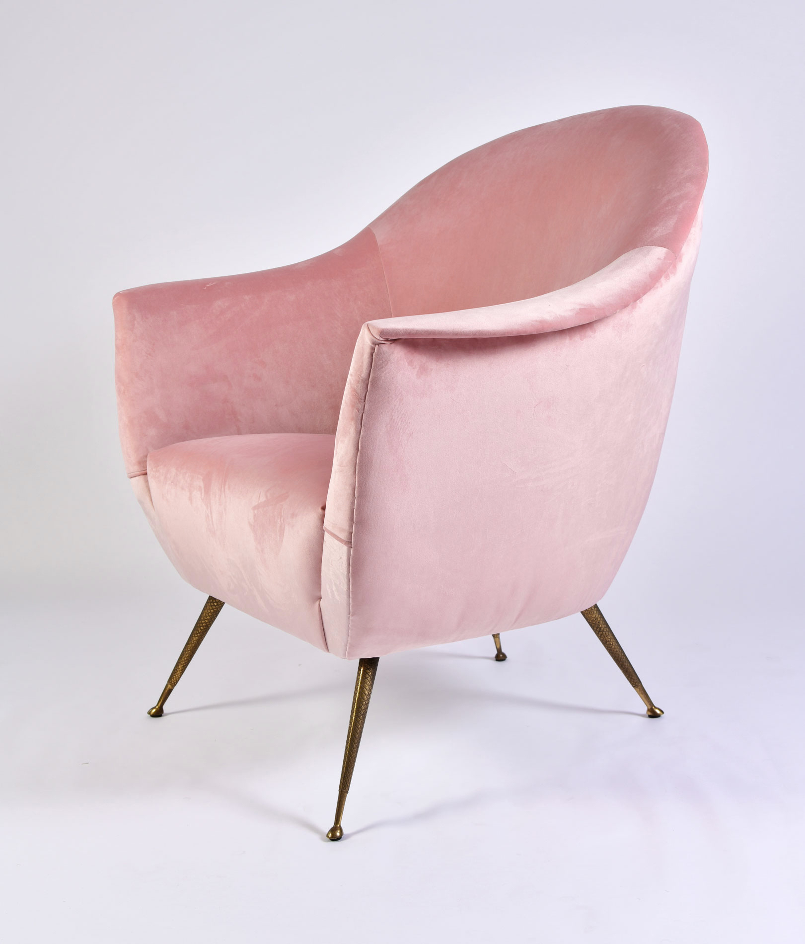 The image for Pink Velvet Armchairs And Pouf 05