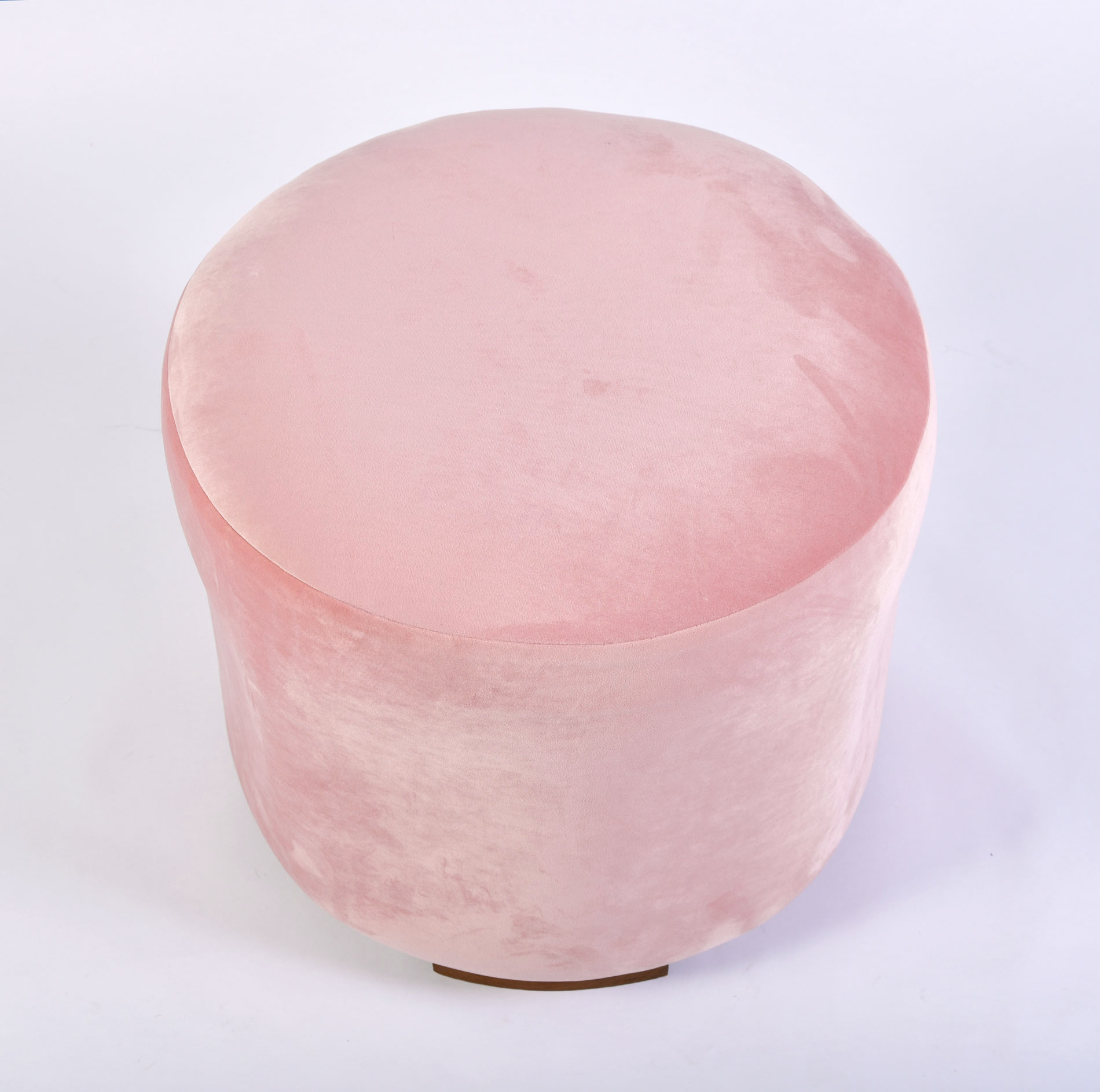 The image for Pink Velvet Circular Stool 02