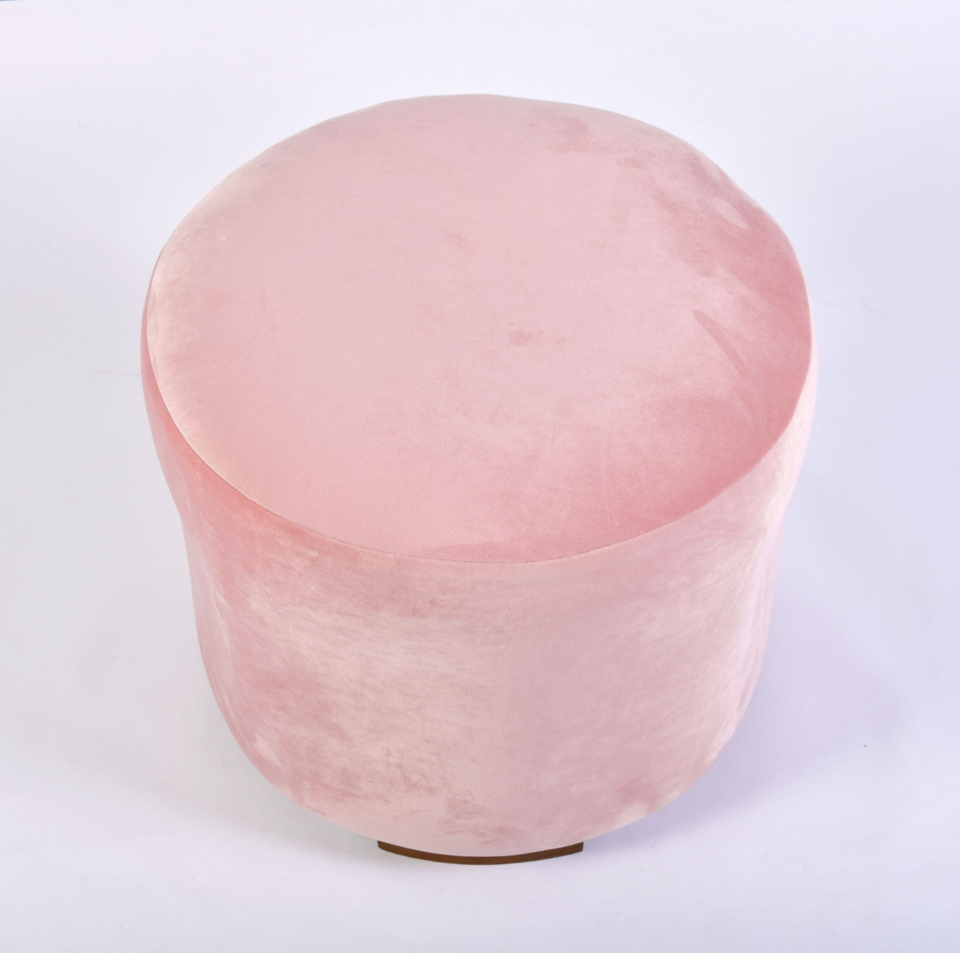 Pink Velvet Circular Stool 02