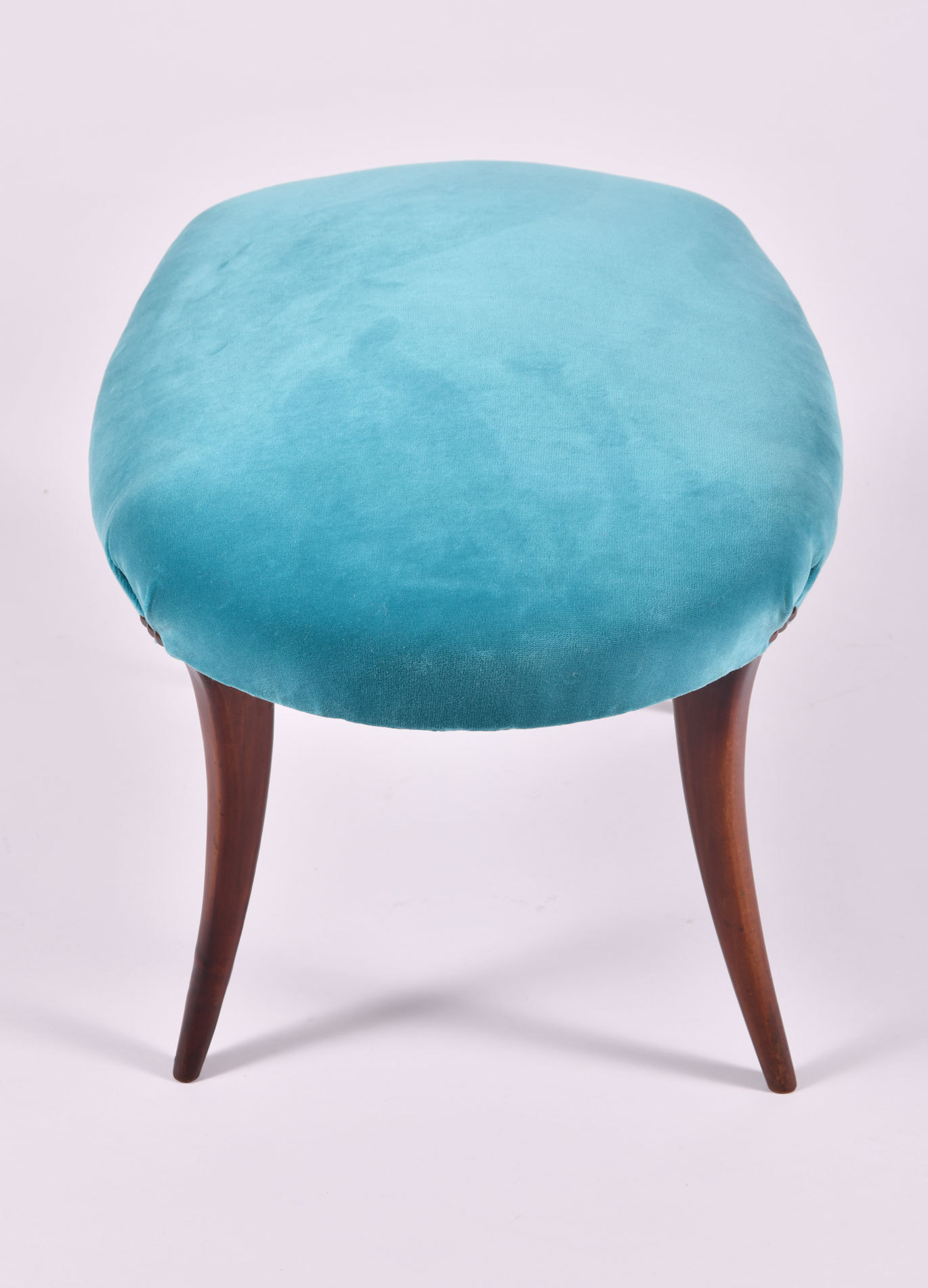 Turquoise Velvet Stool 04