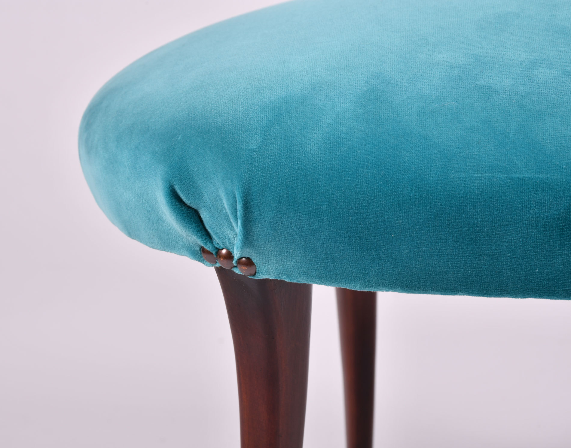 Turquoise Velvet Stool 05