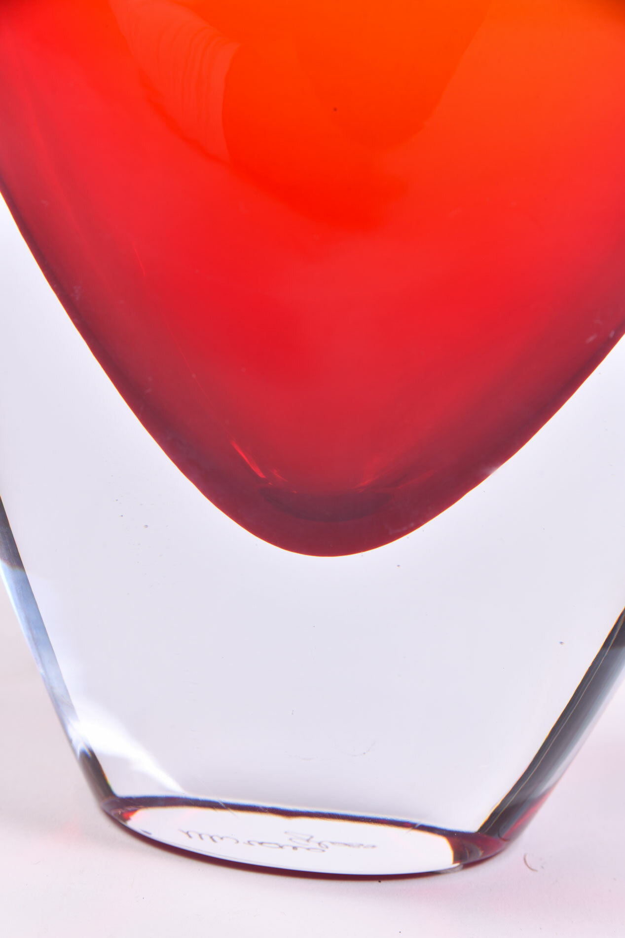 Red Murano glass heart vases Valerie Wade