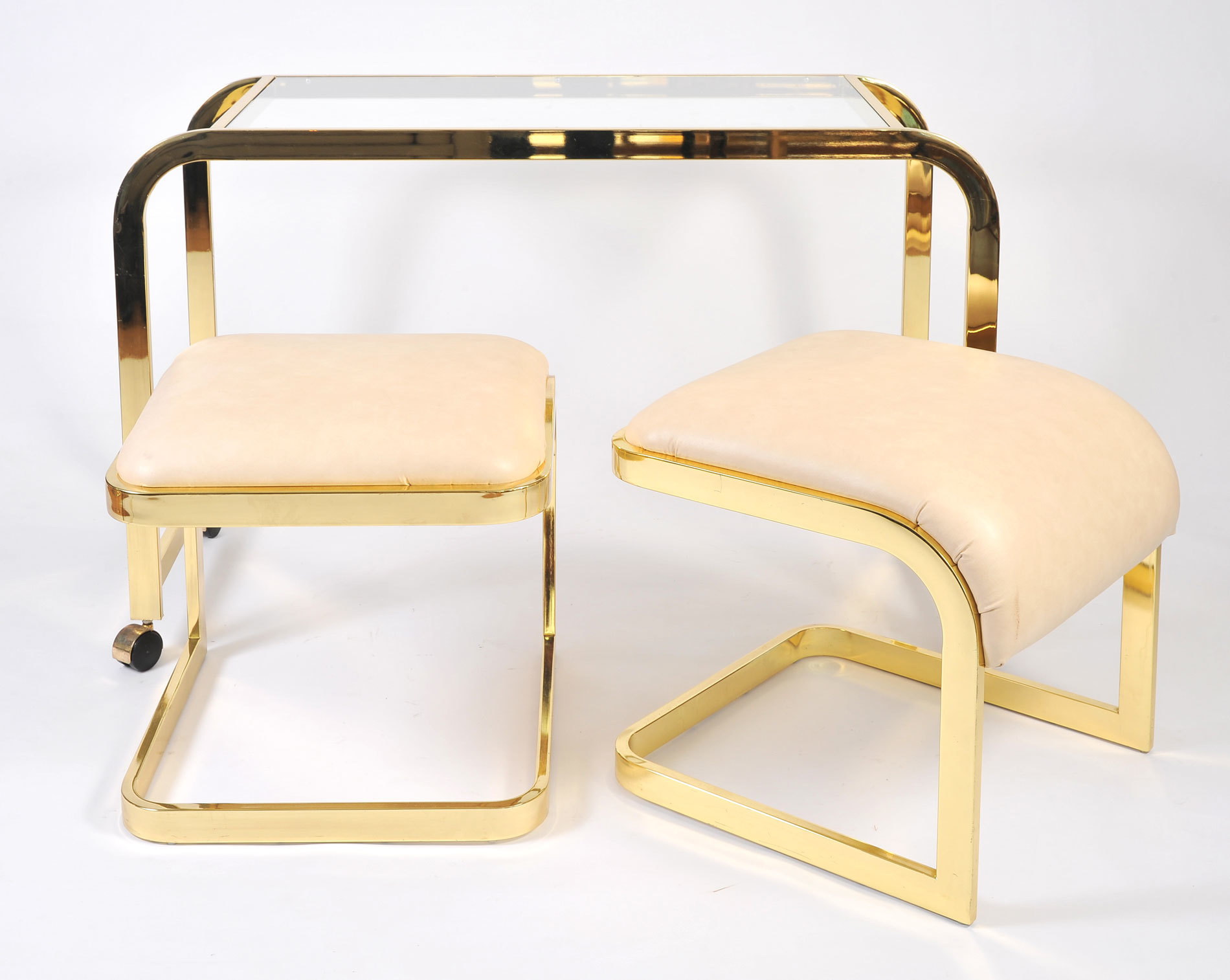 Us Brass Desk And Stools 03