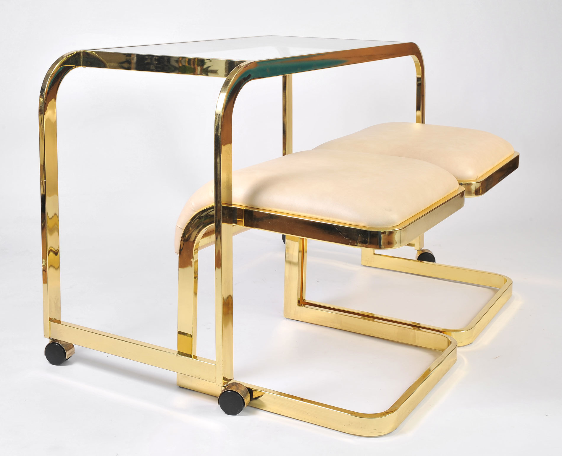 Us Brass Desk And Stools 04