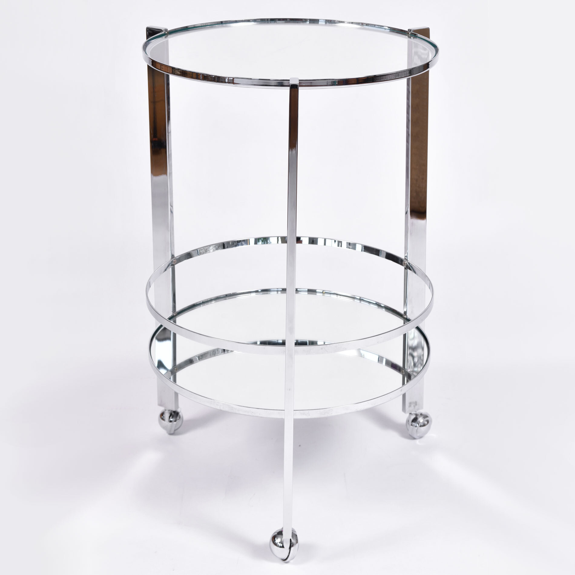 The image for Us Circular Chrome Drinks Trolley 01