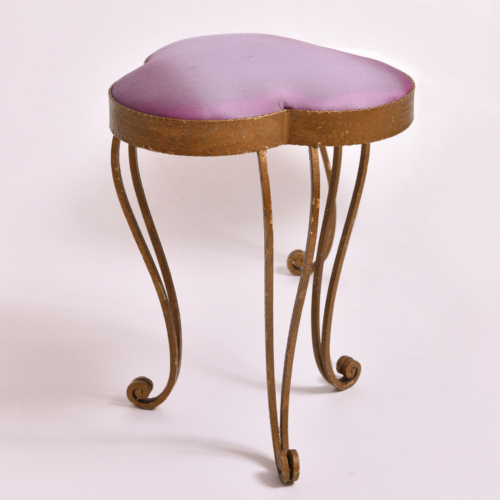 Brass Stool Purple Velvet 01