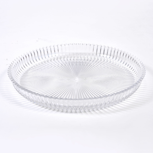 Fluted Glass Circular Tray 01