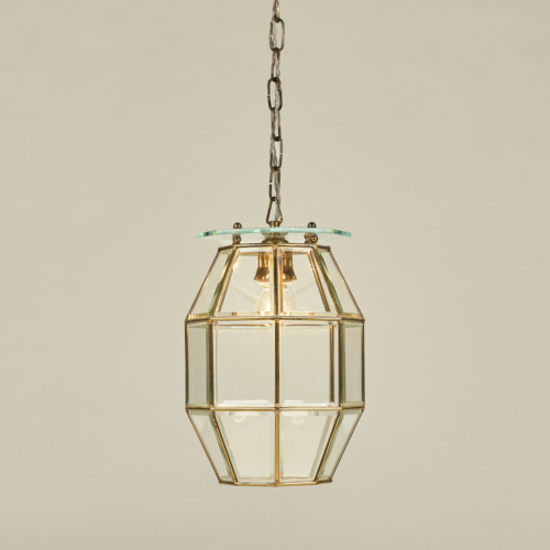 Italian 1960S Brass And Glass Lantern  Valerie Wade 23 218 V1