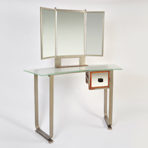 Italian Glass Chrome Dressing Table 01