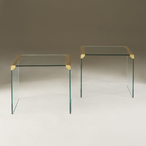 Italian Glass And Brass Side Tables 054 V1