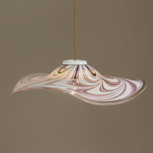 Italian Pink And White Wave Pendent 0009 V1