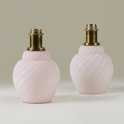 Italian Pink Swirl Table Lamps Valerie Wade 263228 V1