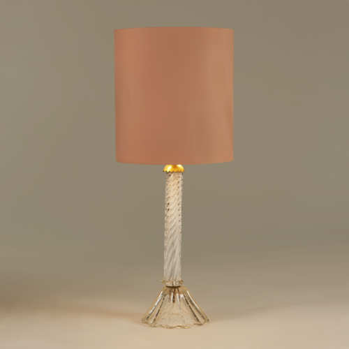 Ornate Table Lamp With Pink Shade 093 V1