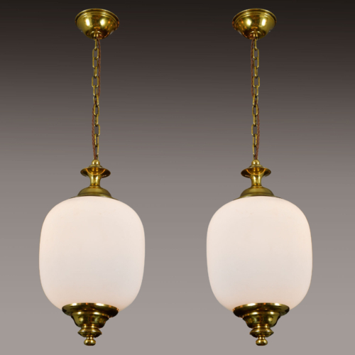 Pair 1950S Italian Brass Pendants 01