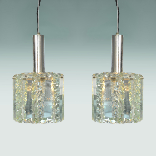 Pair 1970S Glass Pendants 01