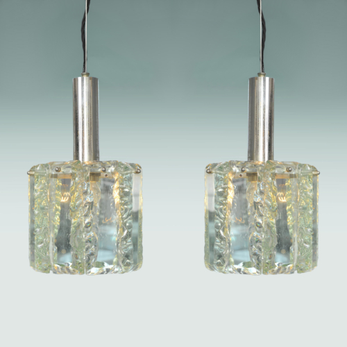 Pair 1970S Glass Pendants 01