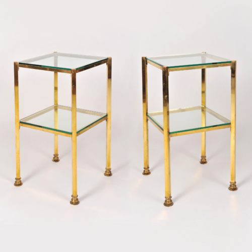 Pair Brass Side Tables 01