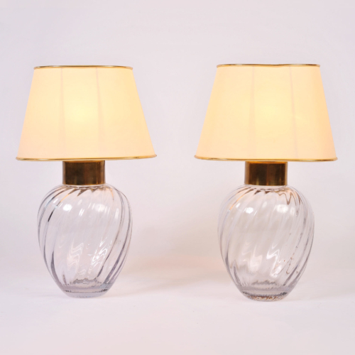 Pair Italian Glass Lamps 01