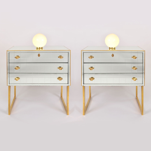 Pair Mirrored Bedsides 01