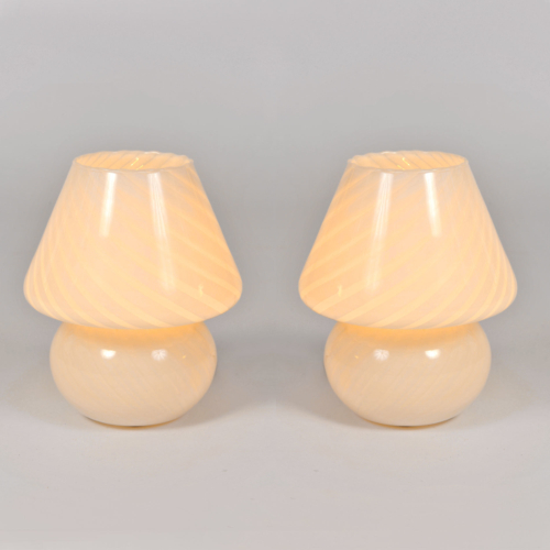 Pair Murano Mushroom Lamps 01