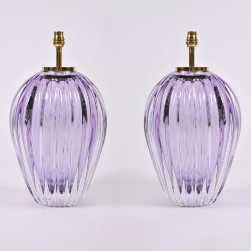 Pair Purple Vase Lamps 02