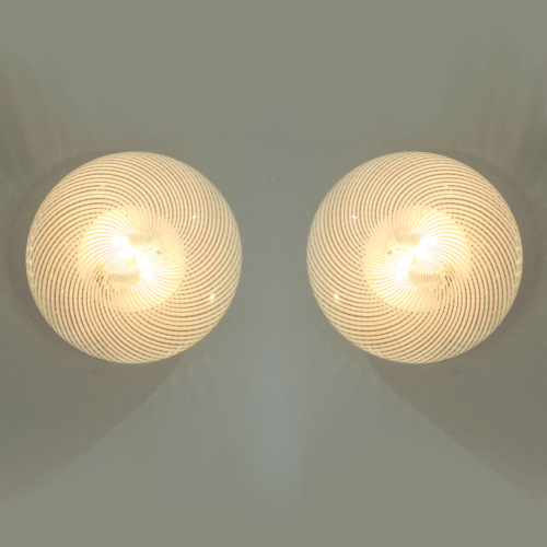 Pair Swirl Circular Wall Lights 01