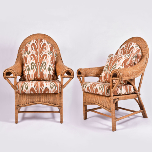 Pair Us Wicker Armchairs 01