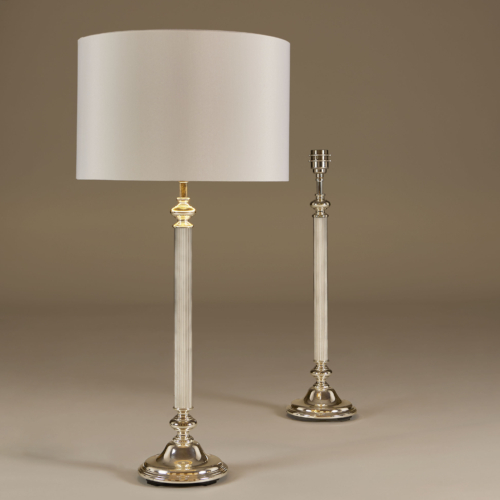 Pair Of American Chrome Table Lamps 0096 V1