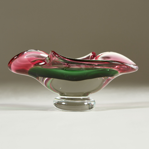 Pink And Green Czech Bowl 0004 V1