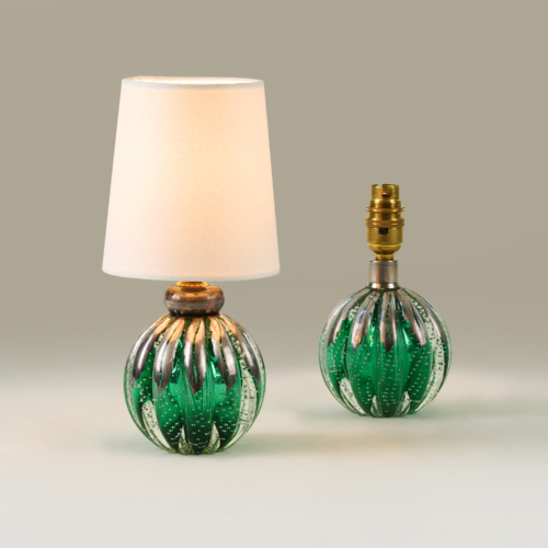 Seguso Green And Silver Ball Lamp Valerie Wade 263232 V1