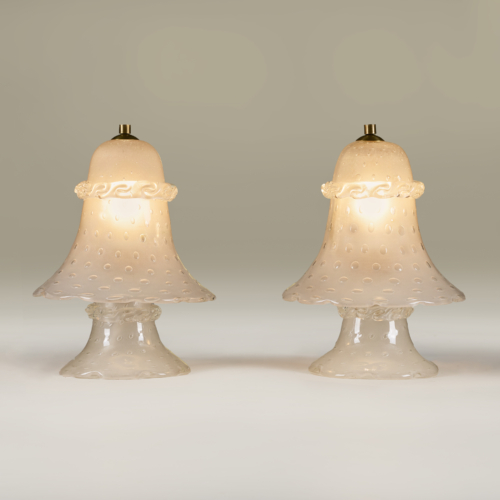 Small Italian Glass Frilly Lamps Valerie Wade 24 062 V1