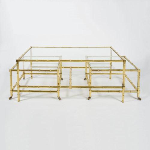 Gold bamboo end shop table