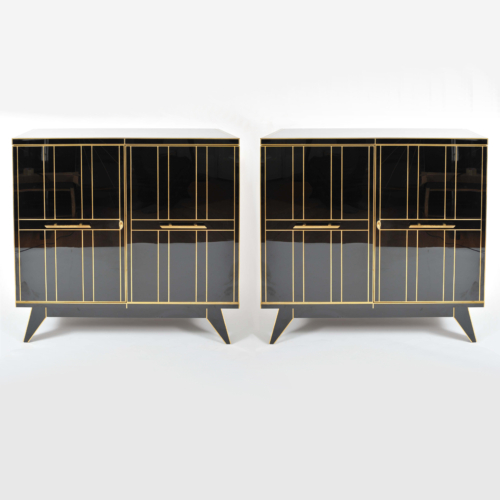 Valerie Wade 0621 Pair 1970S Italian Black Glass Cabinets 01