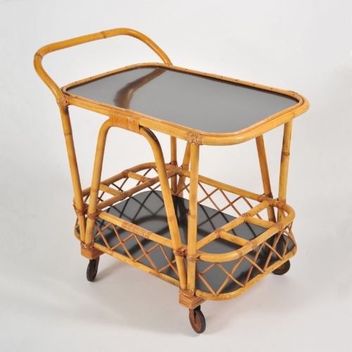Valerie Wade Ams653 1950S French Bamboo Drinks Trolley 01