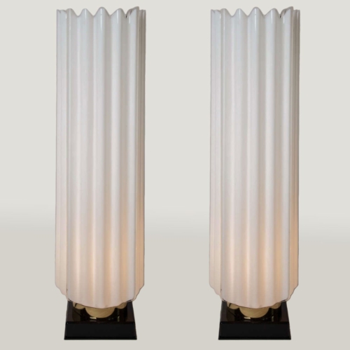 Valerie Wade Lt271 Pair 1970S Fluted Lamps Rougier 01