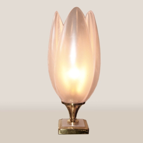 Valerie Wade Lt285 Italian Pink Marbled Lotus Table Lamp 01