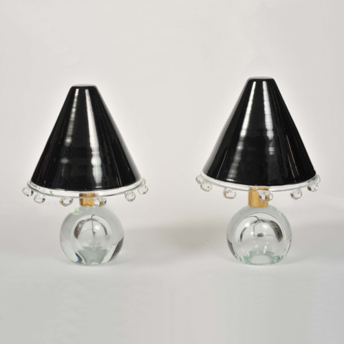 Valerie Wade Lt592 Pair 1950S Glass Lamps Flavio Poli 01