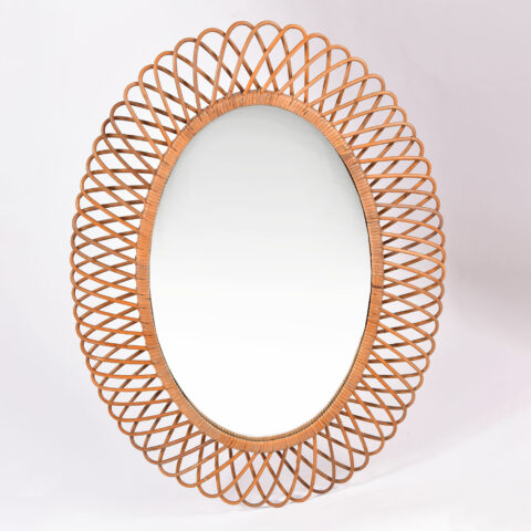 Albini Wicker Oval Mirror 01