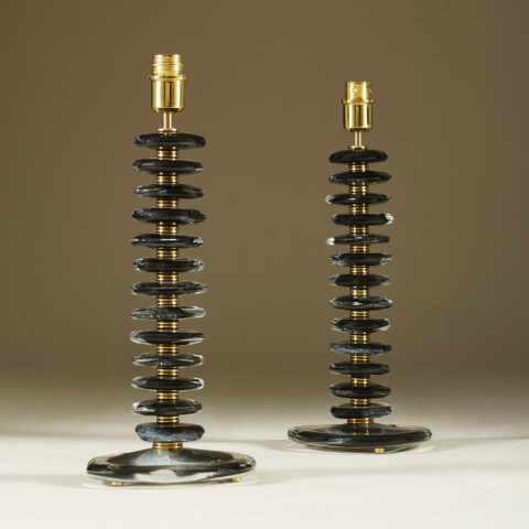 Black Murano Pebble Lamps 042 V1