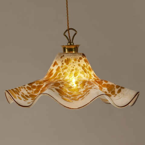 Italian Browned White Frilly Ceiling Pendant 208 V1