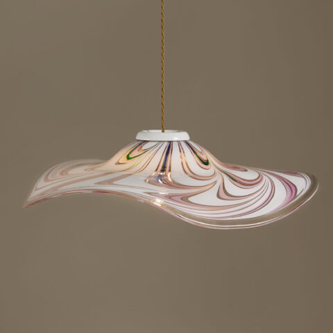 Italian Pink And White Wave Pendent 0009 V1