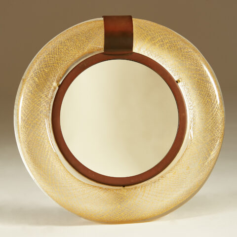 Murano Circular Gold Flecked Mirror 0013 V1