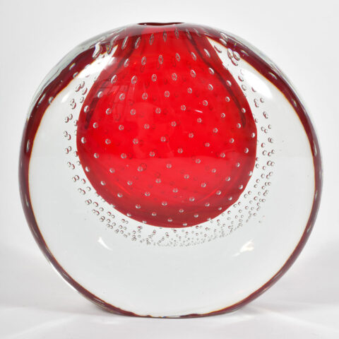 Murano Red Bubble Vase 01