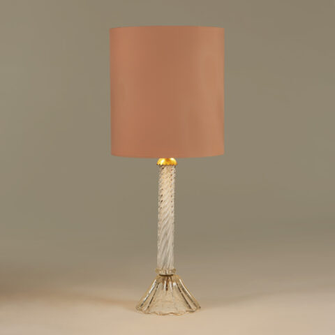 Ornate Table Lamp With Pink Shade 093 V1