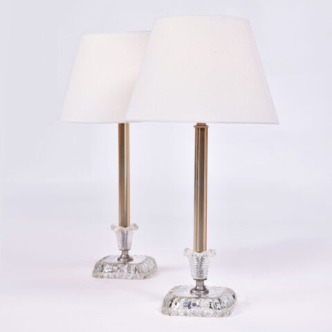 Pair 1950S Us Glass Lamps 01