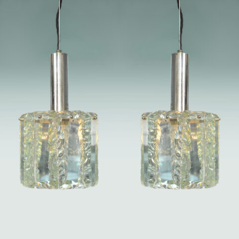 Pair 1970S Glass Pendants 01