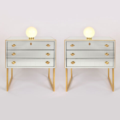 Pair Mirrored Bedsides 01