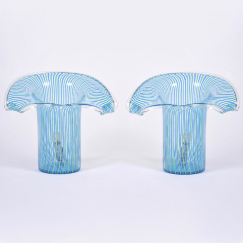 Pair Organic Glass Lamps Unlit 01