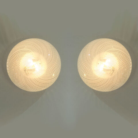 Pair Swirl Circular Wall Lights 01