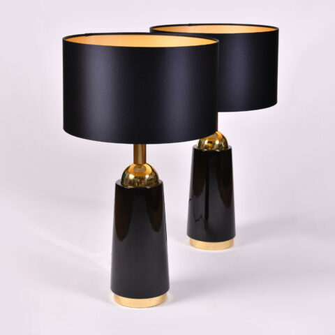 Pair Black Swedish Lamps 01